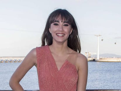 Aitana Ocaña antes de la final del festival de Eurovisión en Lisboa.