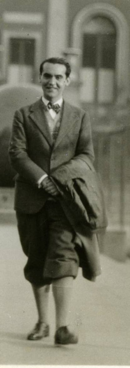 El poeta Federico García Lorca, en la Universidad de Columbia, en 1929.