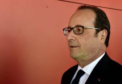 El presidente francés François Hollande, el domingo, día de elecciones