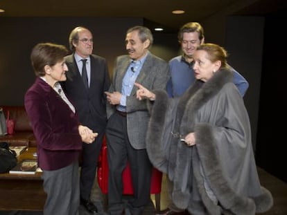 De izquierda a derecha, Adela Cortina, Ángel Gabilondo, Ángel Cappa, Javier Gomá y Amelia Valcárcel, en CaixaForum de Madrid.