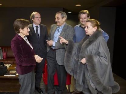 De izquierda a derecha, Adela Cortina, &Aacute;ngel Gabilondo, &Aacute;ngel Cappa, Javier Gom&aacute; y Amelia Valc&aacute;rcel, en CaixaForum de Madrid.