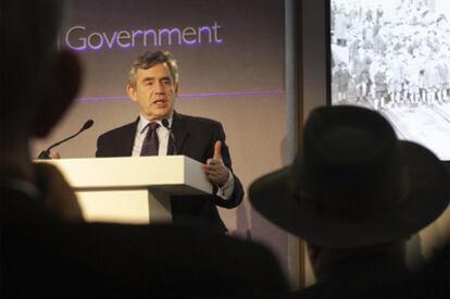 El primer ministro británico, Gordon Brown, en un acto ayer en Londres.