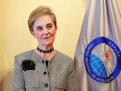 Paz Esteban, durante su toma posesión en el Ministerio de Defensa como directora del CNI.