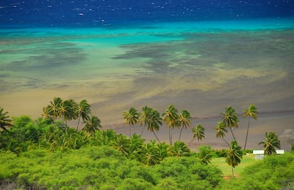 Paisaje de la Isla Molokai (Hawái).