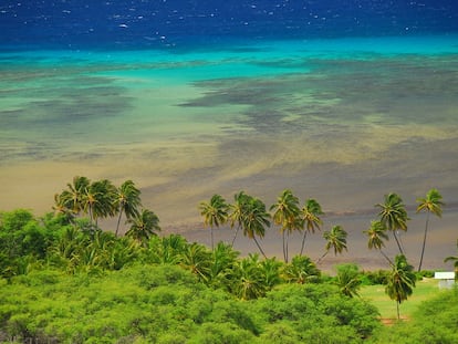 Paisaje de la Isla Molokai (Hawái).