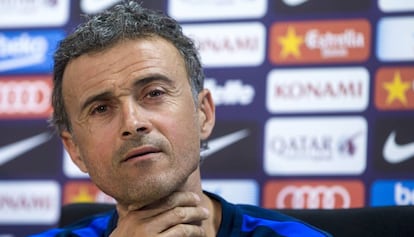 Luis Enrique, durante la rueda de prensa. 