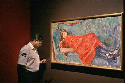 <i>Rojo y blanco,</i> una de las obras de Munch, expuesta en la Fundación La Caixa de Palma.