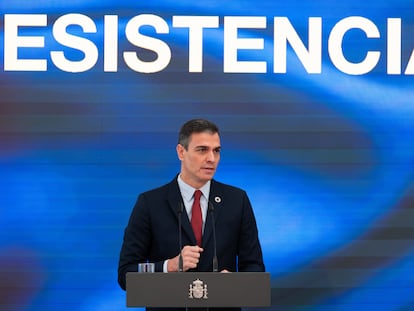 El presidente del Gobierno, Pedro Sánchez presenta su Plan de Recuperación, Transformación y Resiliencia, en La Moncloa.