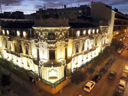El Palacio de Longoria, sede principal de la SGAE, en Madrid.