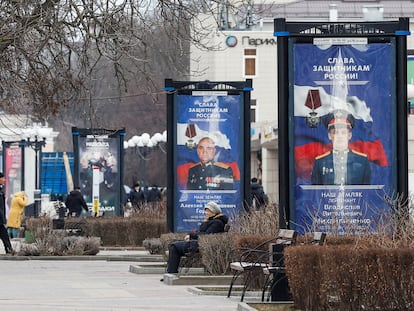 Portraits of Russian soldiers participating in the invasion of Ukraine in the border town of Belgorod.