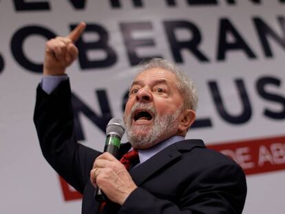 O ex-presidente Lula em evento do PT.