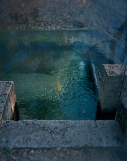 El Azud del Cebo, que se utiliza para controlar el caudal de las corrientes de agua que llegan a los jardines de La Granja.