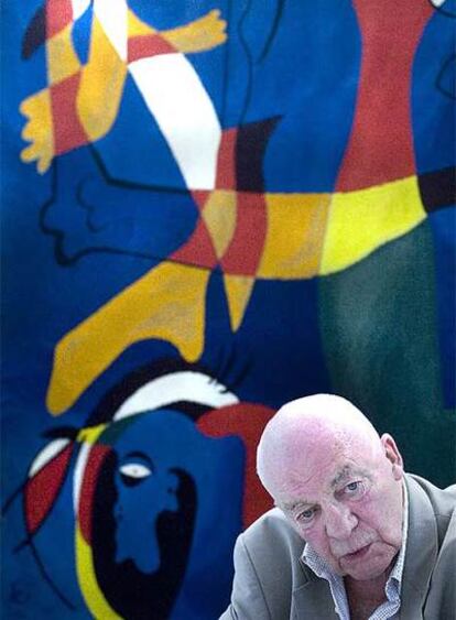 El poeta Jacques Dupin, ayer, en la Fundación Miró.