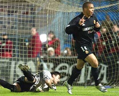 Ronaldo celebra el gol de la victoria del Real Madrid en Vigo.