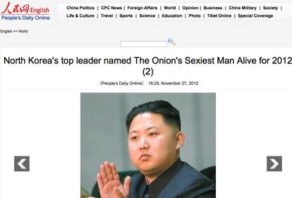 Pantallazo de la web del periódico chino 'Diario del pueblo'.