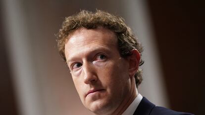 El presidente ejecutivo de Meta, Mark Zuckerberg, en el Congreso de EE UU el pasado enero.