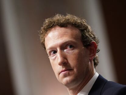 El presidente ejecutivo de Meta, Mark Zuckerberg, en el Congreso de EE UU el pasado enero.