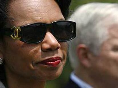 La secretaria de Estado, Condoleezza Rice, y el de Defensa, Robert Gates en Crawford, Tejas.