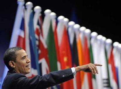 Barack Obama, durante una rueda de prensa celebrada tras la cumbre del G-20 celebrada en Londres en abril.