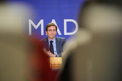 José Luis Martínez Almeida, este jueves durante la presentación de los presupuestos.