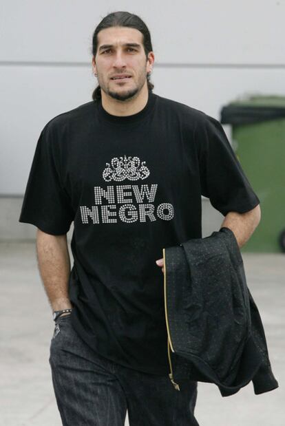 Pinto, tras un entrenamiento con el Barcelona.