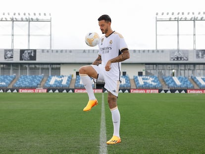 Joselu, durante su presentación como jugador del Madrid.