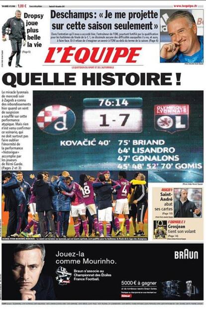 Portada del diario 'L'Equipe'.