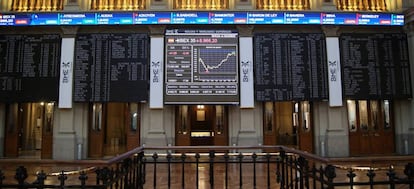 Interior de la Bolsa de Madrid.