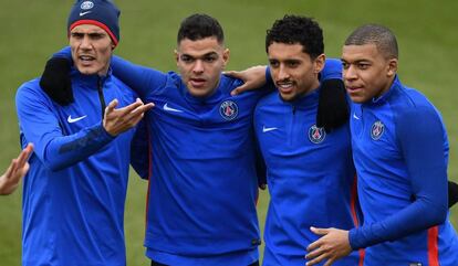 Cavani, Ben Arfa, Marquinhos y Mbapp&eacute;.