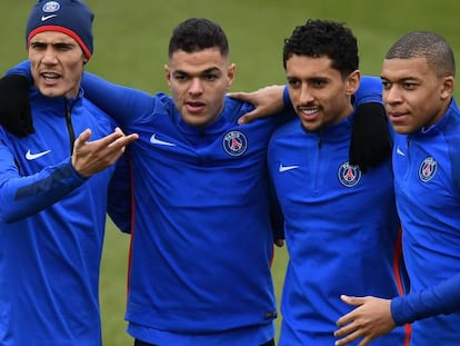 Cavani, Ben Arfa, Marquinhos y Mbapp&eacute;.