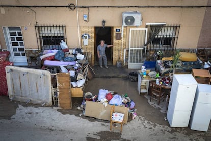 A woman outside her home in Orihuela.