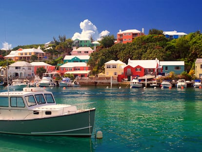 Un bote en la isla de Bermuda.