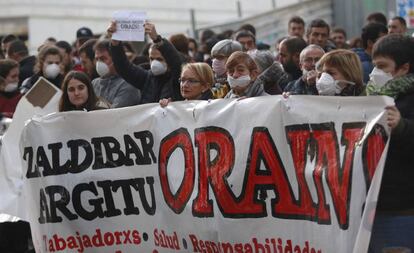 Imagen de una de las manifestaciones en demanda de responsabilidades por la muerte de los dos trabajadores.