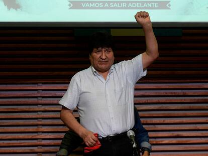 El expresidente boliviano Evo Morales, este lunes en Buenos Aires.