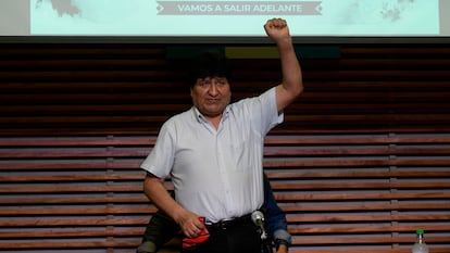 El expresidente boliviano Evo Morales, este lunes en Buenos Aires.