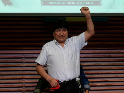 El expresidente boliviano Evo Morales, este lunes en Buenos Aires.