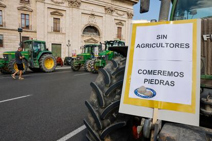 Protesta de agricultores en Valencia.