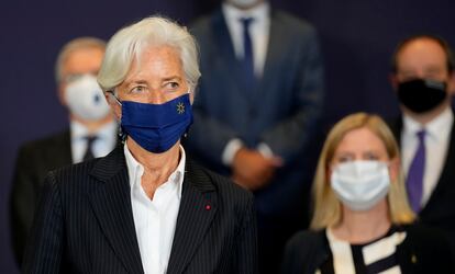 Christine Lagarde durante el encuentro de ministros de Finanzas del Eurogrupo celebrado la semana pasada en Bruselas.
