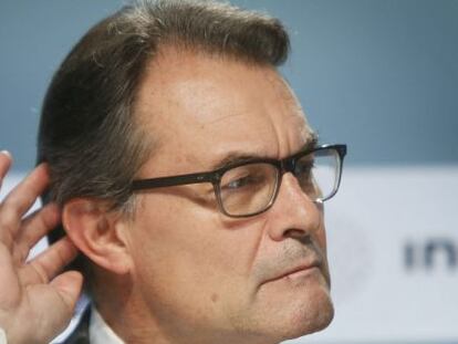 El presidente de la Generalitat, Artur Mas durante su intervención en la inauguración de la XXXI Reunión del Círculo de Economía en Sitges.