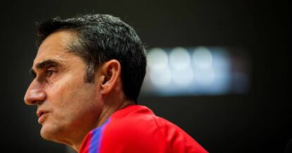 Valverde, durante la rueda de prensa de este sábado.