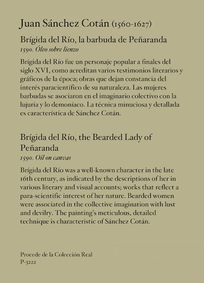 Nueva cartela de 'Brígida del Río, la barbuda de Peñaranda'.