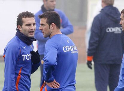 Baraja, durante el entrenamiento