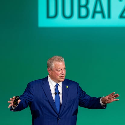 Al Gore speaks during the UN Climate Change Conference COP28, in Dubai