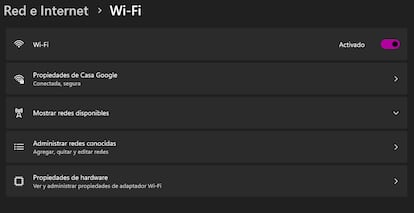 Gestión de la WiFi en Windows 11