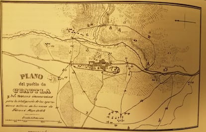 Mapa de Cuautla realizado para operaciones militares en 1812.