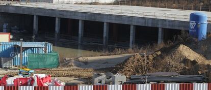 Obras de la estación de ferrocarril de Navalcarnero.