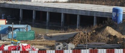 Obras de la estaci&oacute;n de ferrocarril de Navalcarnero.