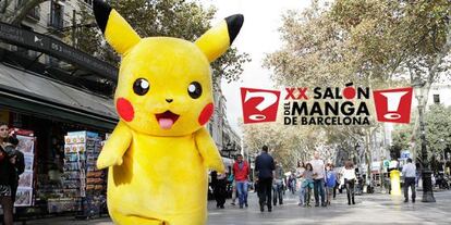 Pikachu calentando motores en las Ramblas.