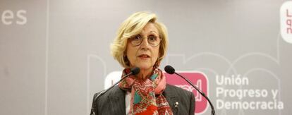 Rosa Diez en la sede de UPyD de Madrid. 