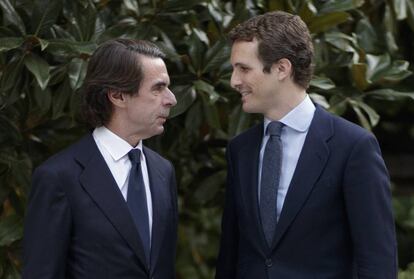 José María Aznar y Pablo Casado, el pasado mes de octubre.